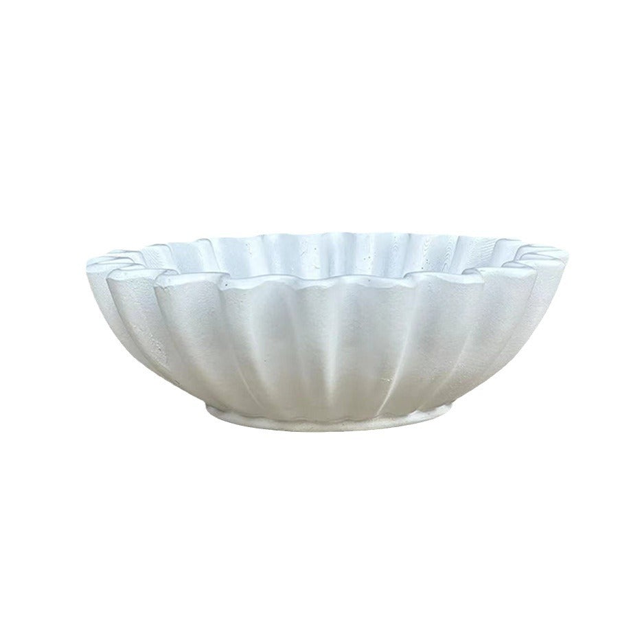 Decorative serving bowl with wave design
