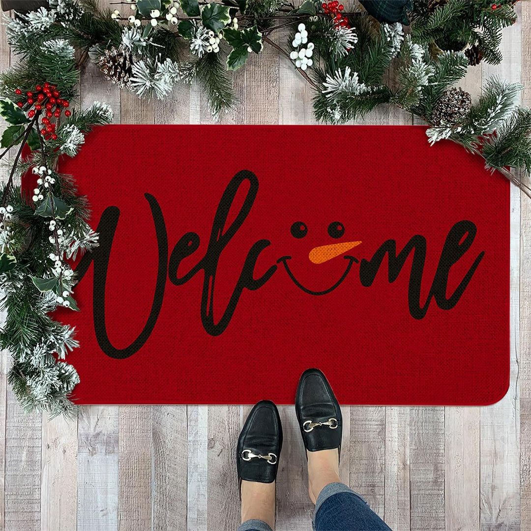 Festive Holiday-Themed Welcome Mat for Home