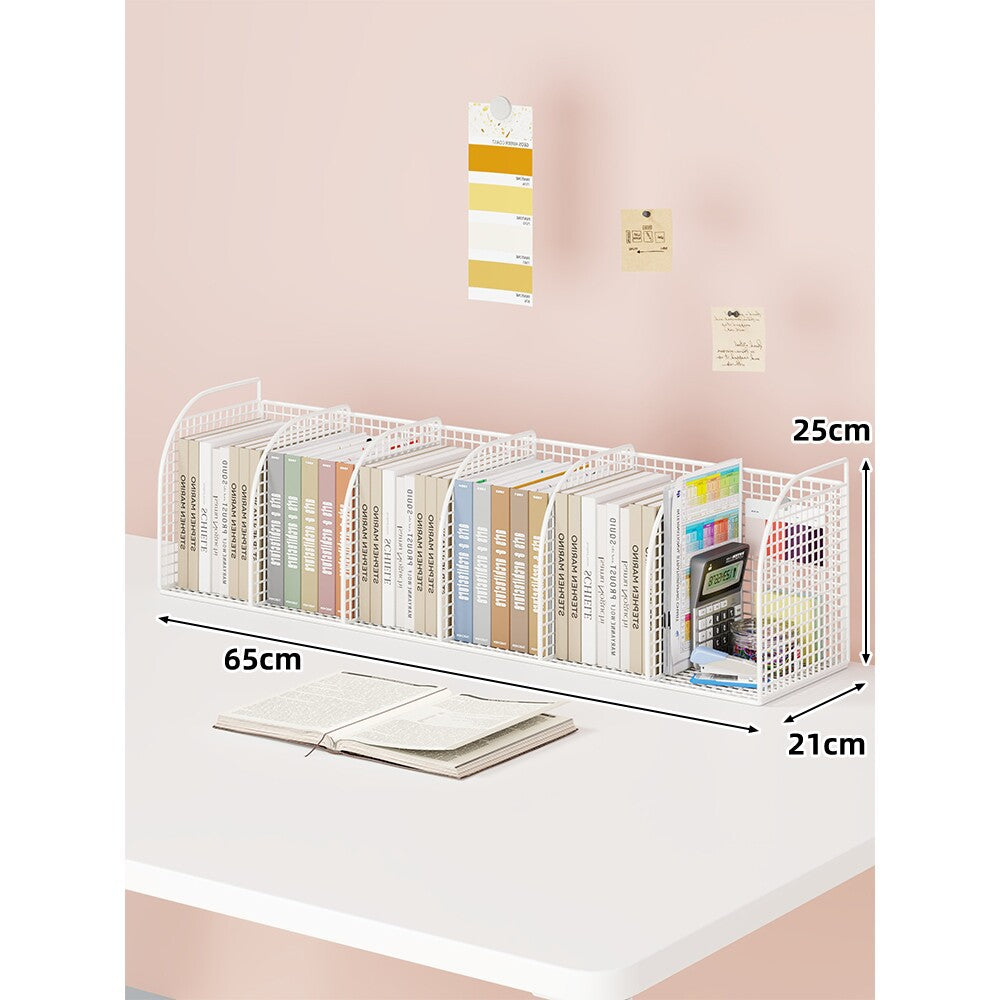 Metal Mesh Desktop File and Stationery Organizer with Triple Compartments