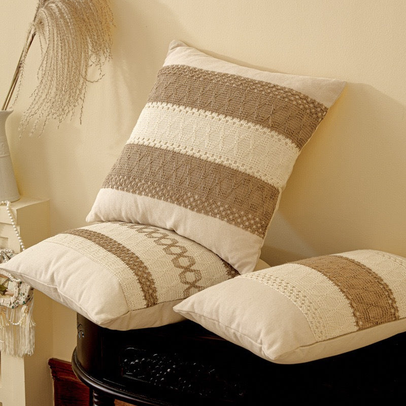 Textured Knitted Throw Pillow