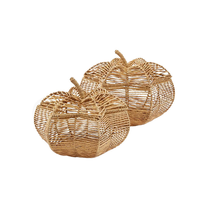 Handcrafted fruit basket in pumpkin design