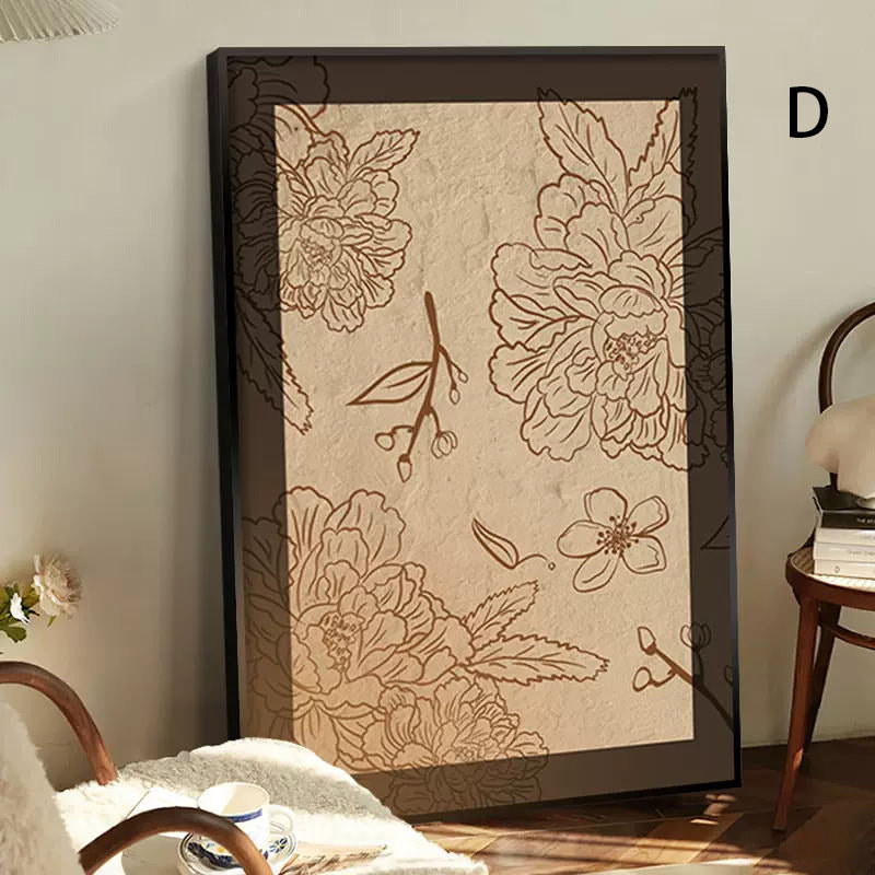 Floral Textured Framed Wall Art