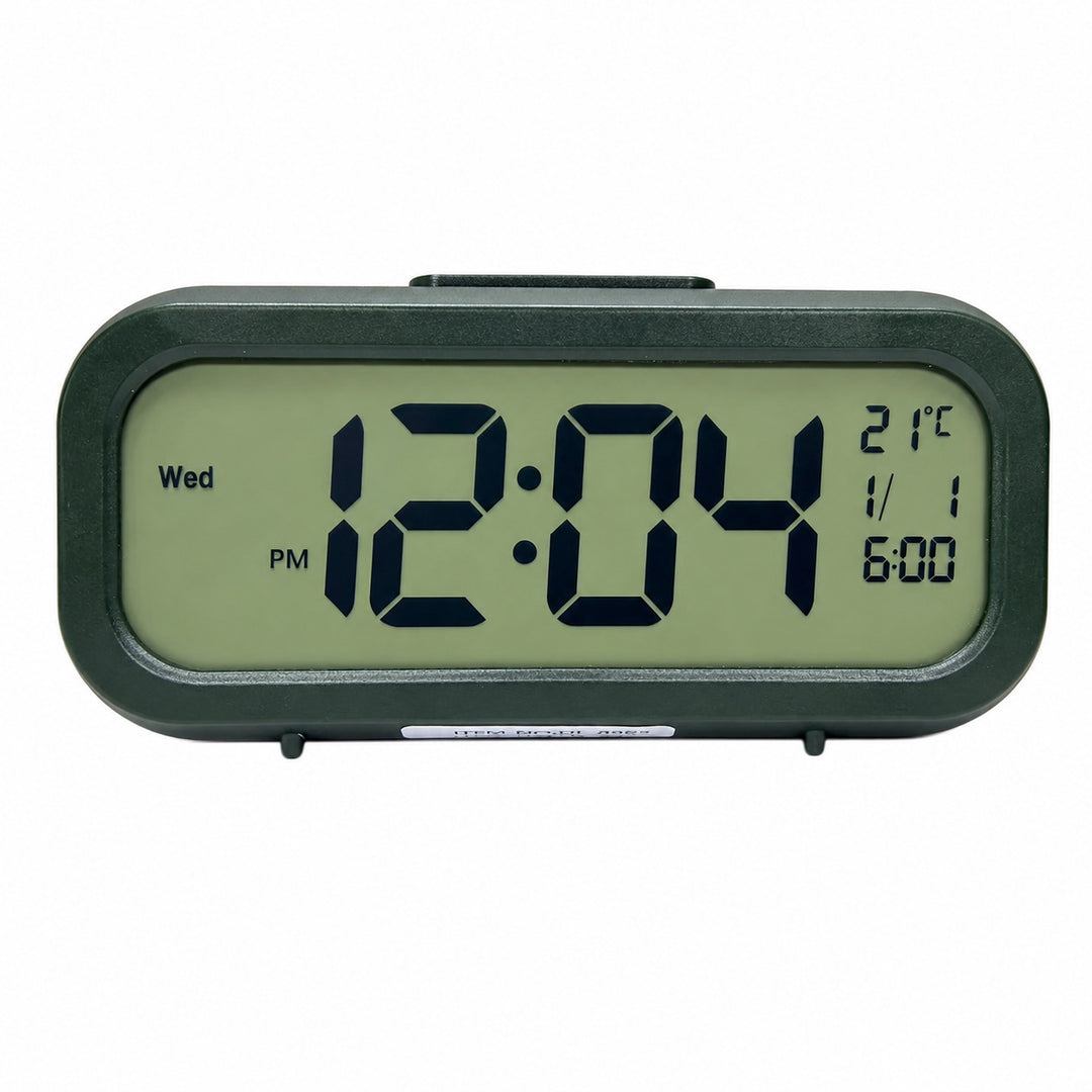 Digital alarm clock with temperature sensor and large LED display
