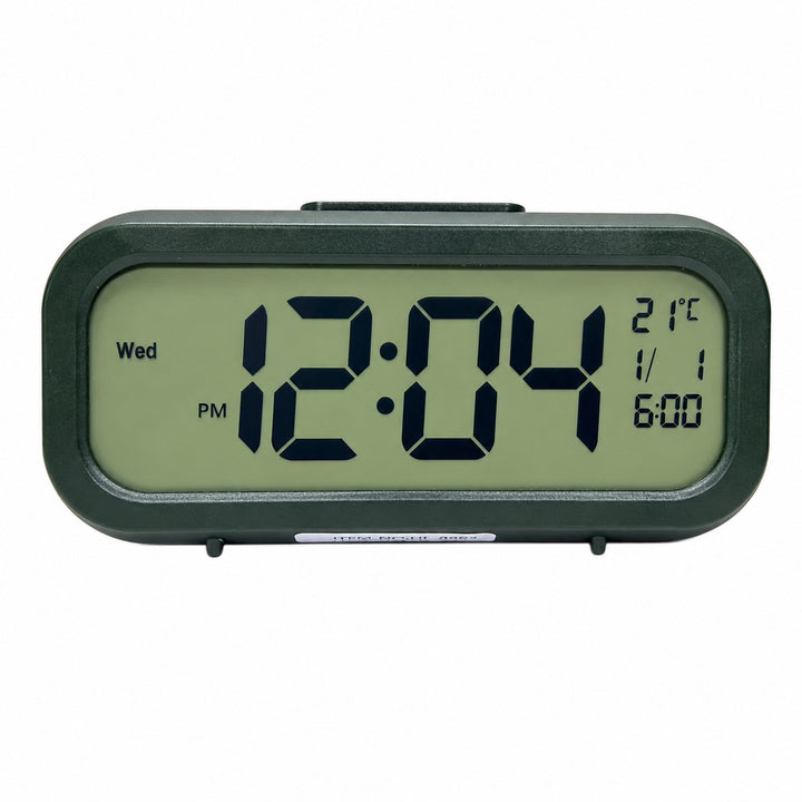 Digital alarm clock with temperature sensor and large LED display