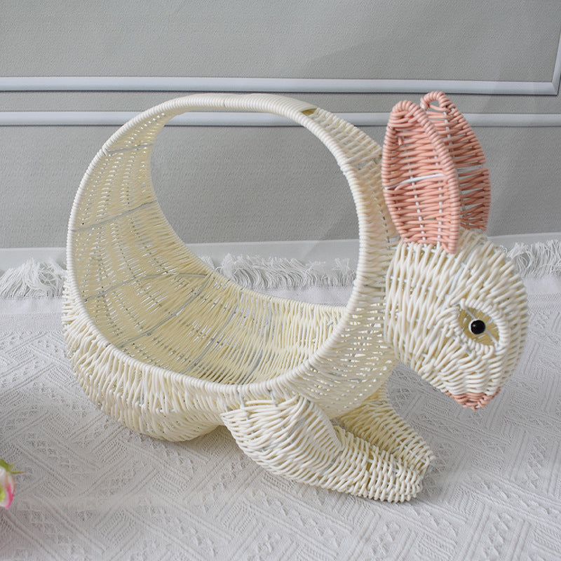 Artistic Rabbit-Shaped Woven Storage Basket