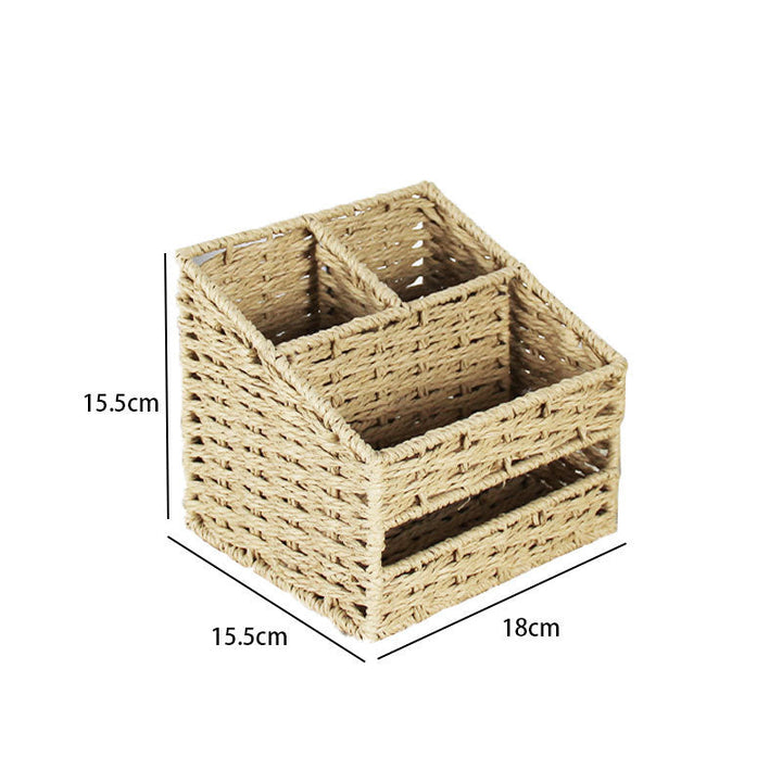 Multi-Sectional Woven Storage Basket