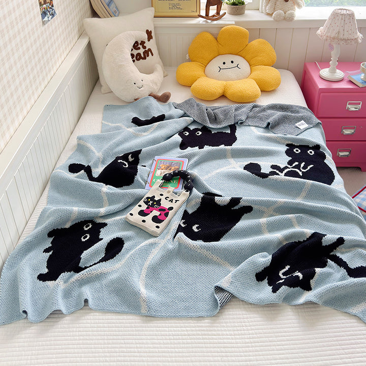 Home Decorative Cat Pattern Blanket for Cozy Living Spaces