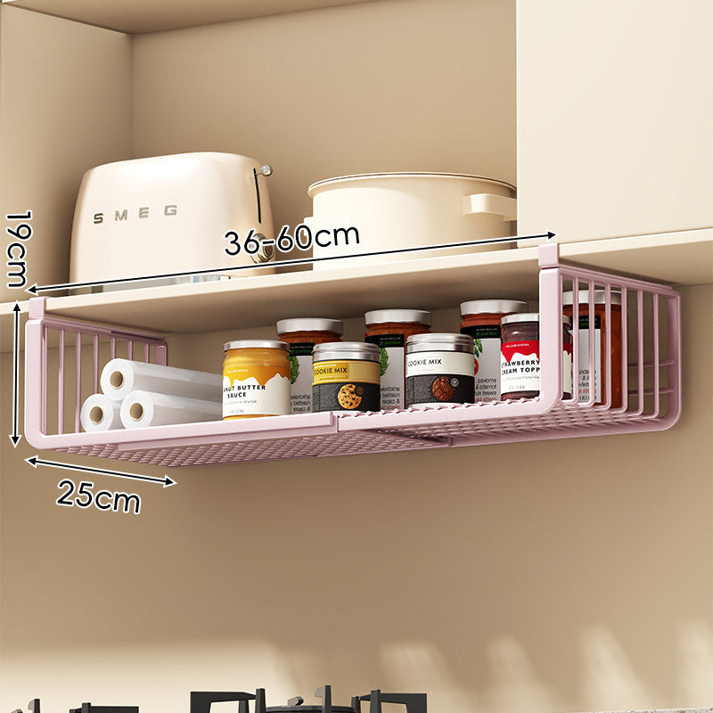 Under-Shelf Sliding Wire Storage Basket with Quick-Clip Mounts