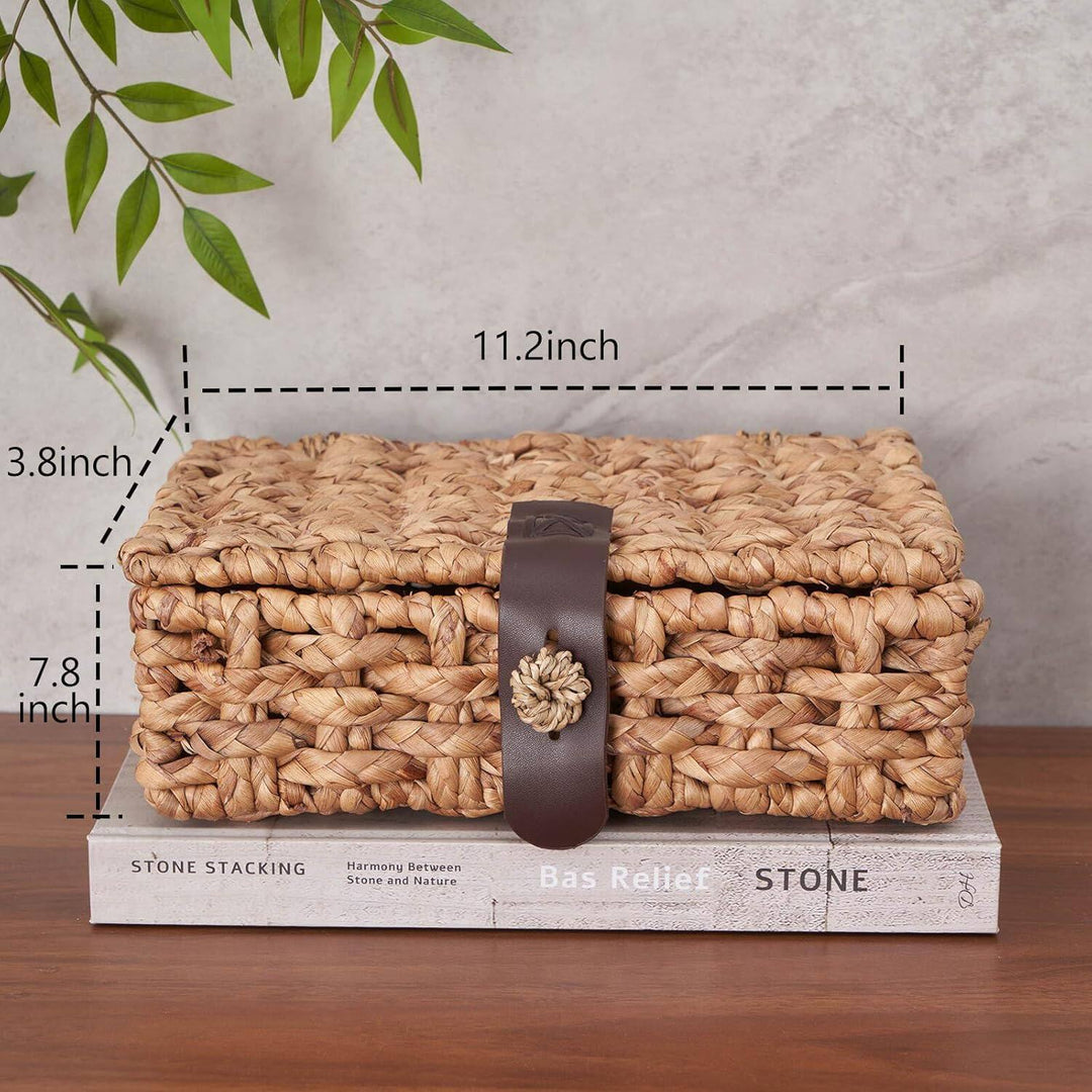 Handcrafted Storage Box Made of Braided Natural Material