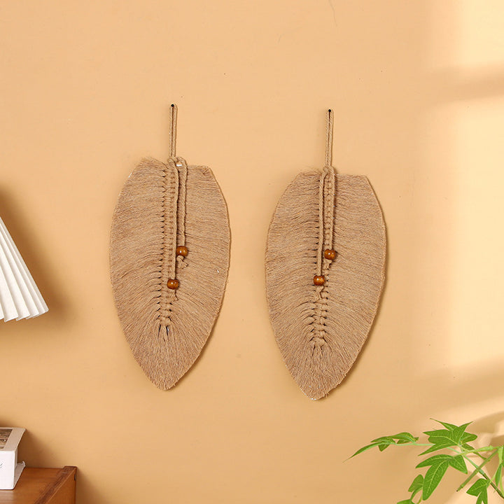 Leaf-Shaped Macrame Wall Art