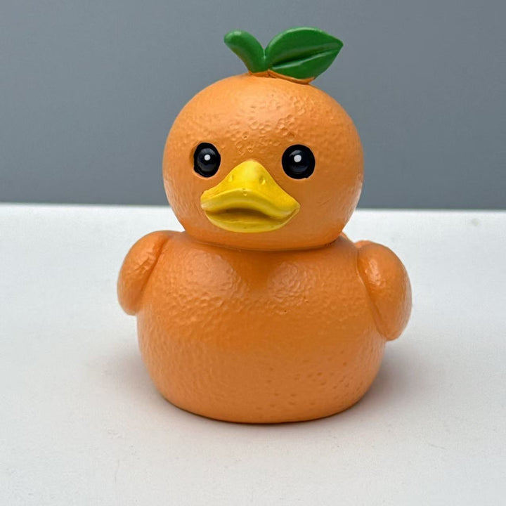 Funny rubber duck with vegetable motif
