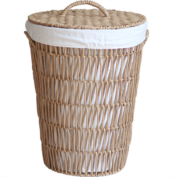 Rustic laundry basket with lid