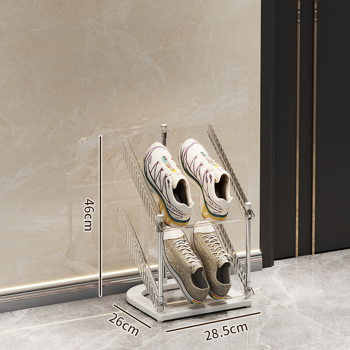 Shoe rack with transparent design