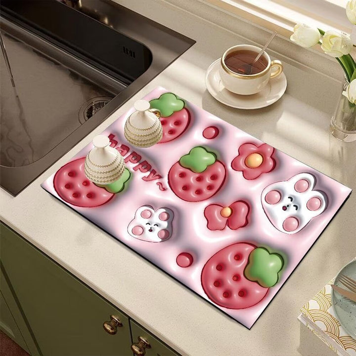 Cute Cartoon Dog-Themed Kitchen Mat