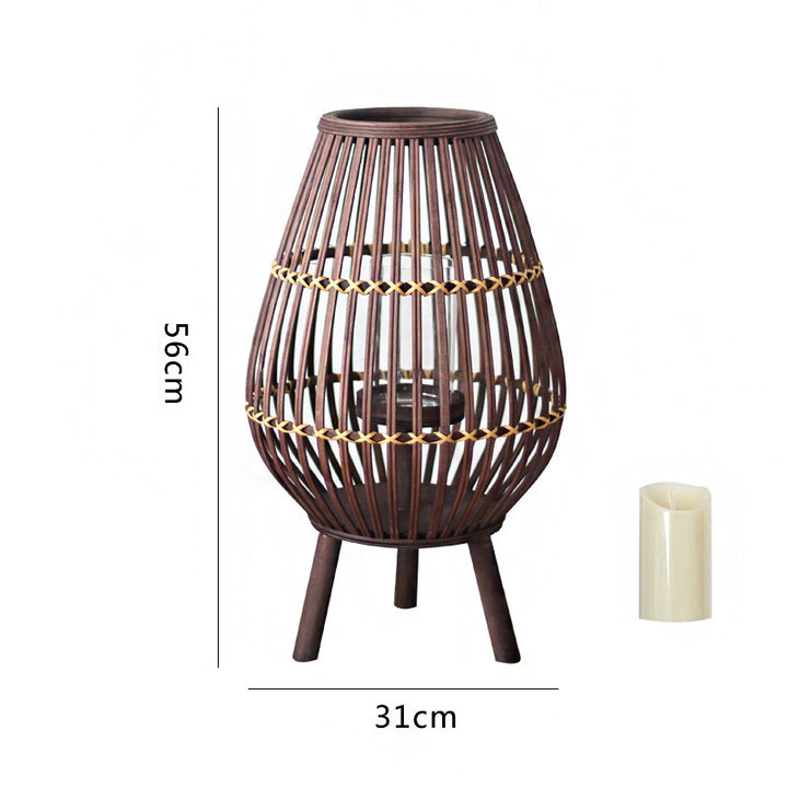 Rustic Rattan Lantern