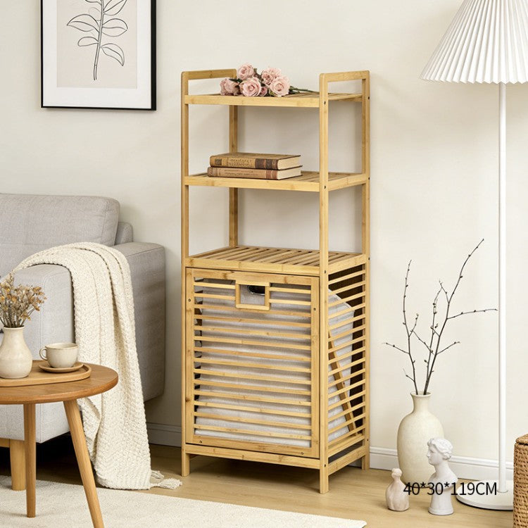 Laundry shelf with baskets