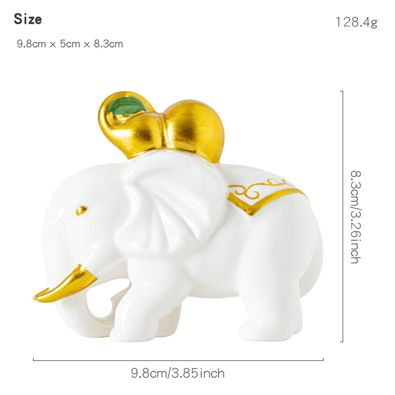 Elegant elephant figure made of high-quality ceramic