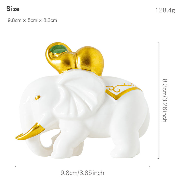 Elegant elephant figure made of high-quality ceramic