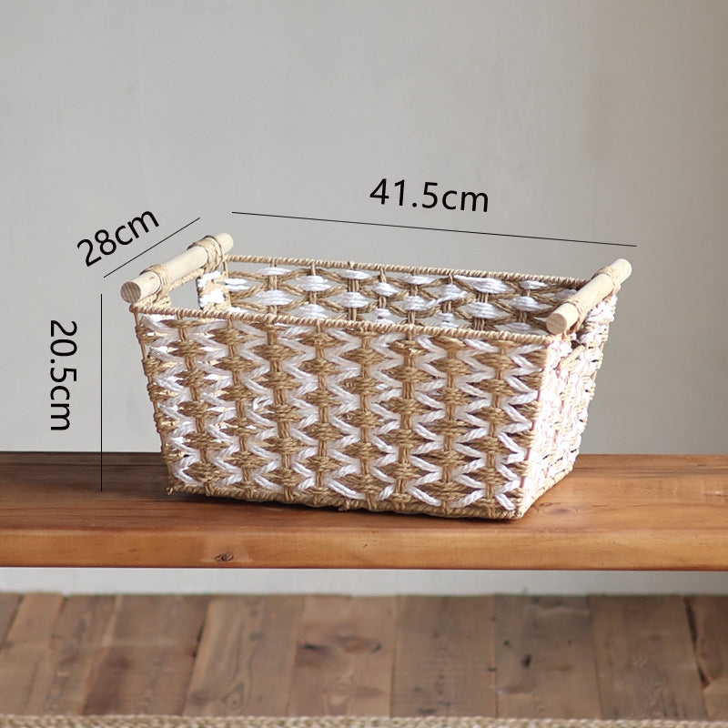 Handcrafted laundry basket made of natural material