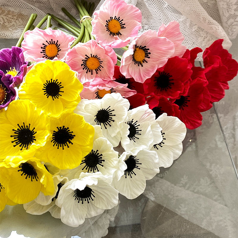 Elegant Artificial Anemone Floral Stem
