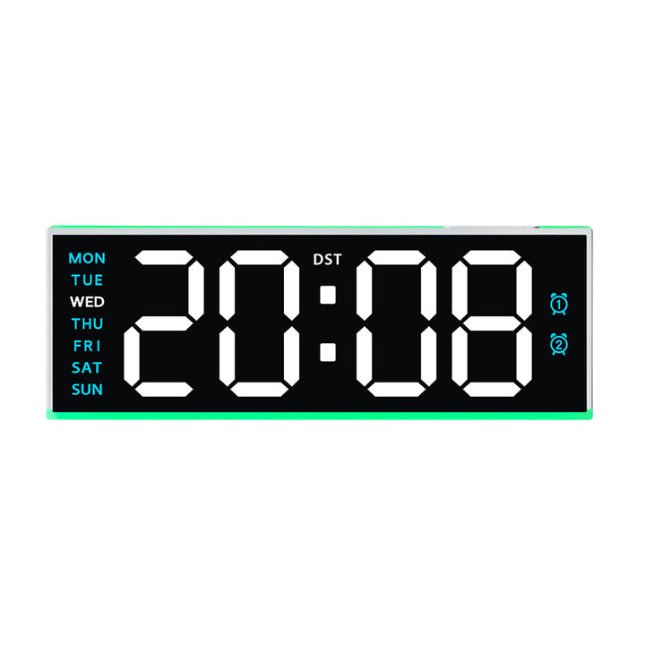 Digital alarm clock with large LED display and multifunctional alarm functions