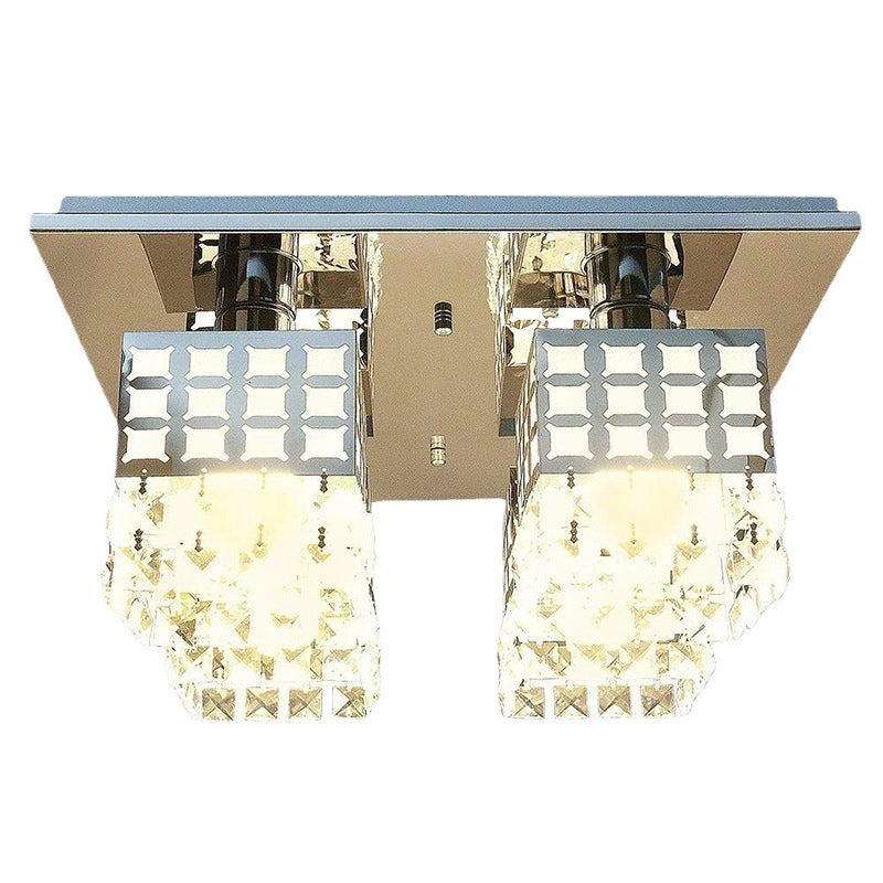 Modern geometric crystal ceiling light