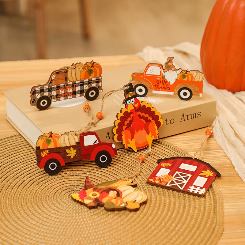 Decorative wooden figure in nostalgic truck design