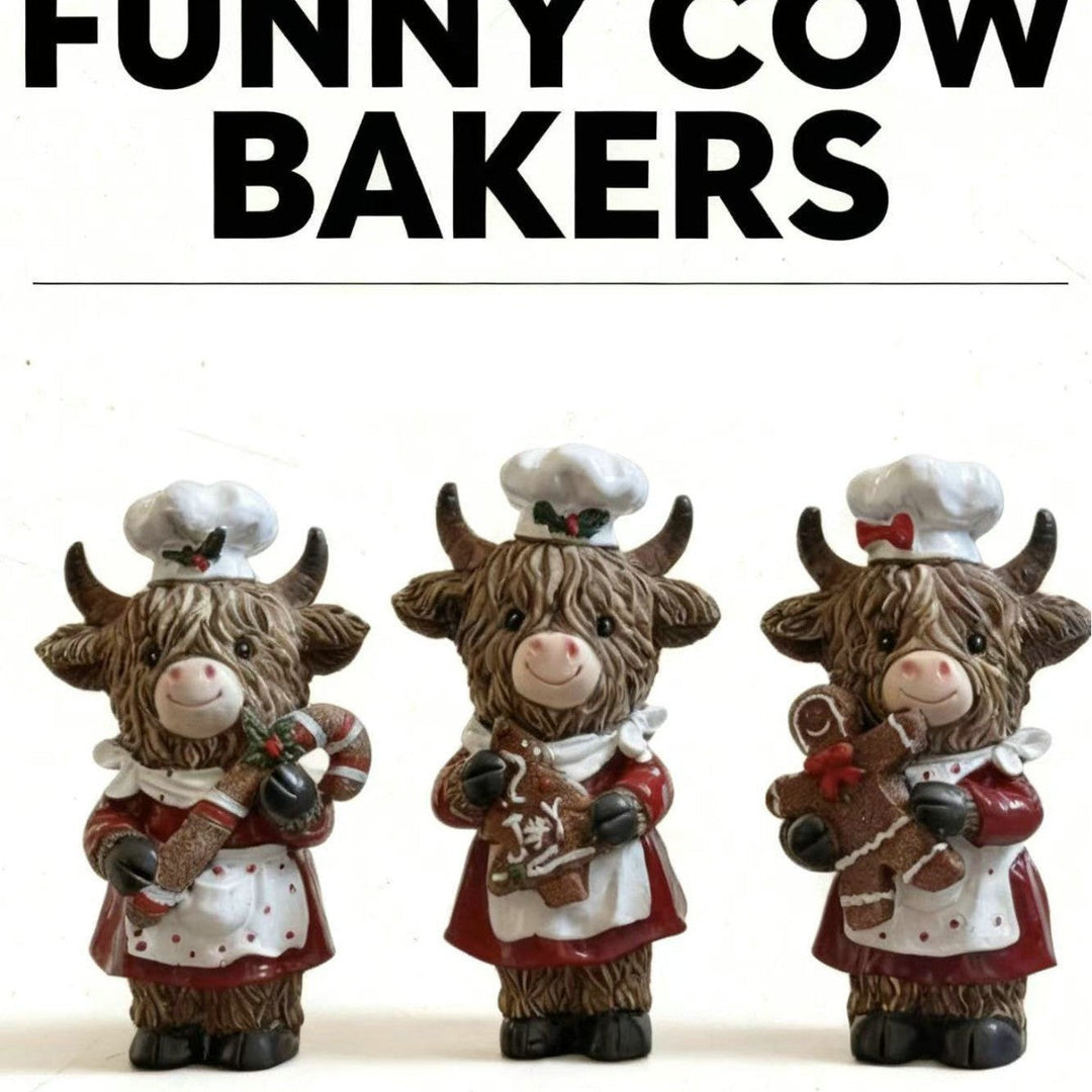 Enchanting Christmas cow figurine