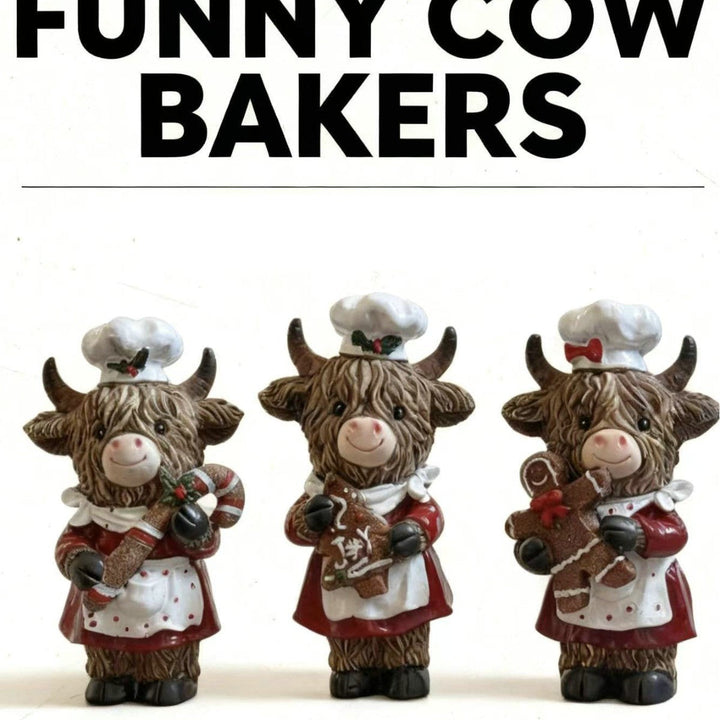 Enchanting Christmas cow figurine