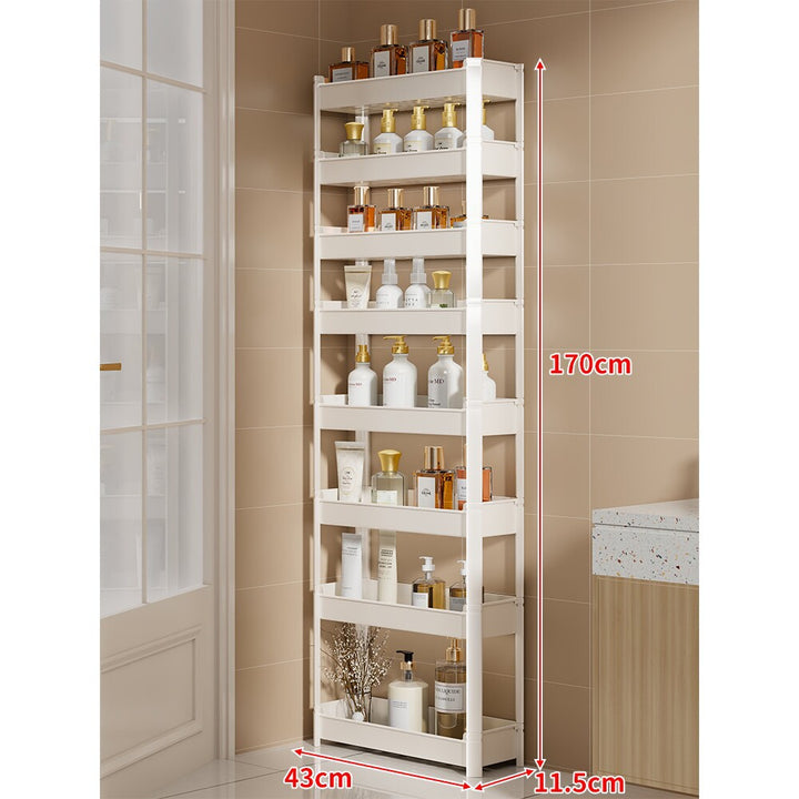 Slim Three-Tier Narrow Bathroom & Vanity Vertical Storage Shelf Organizer