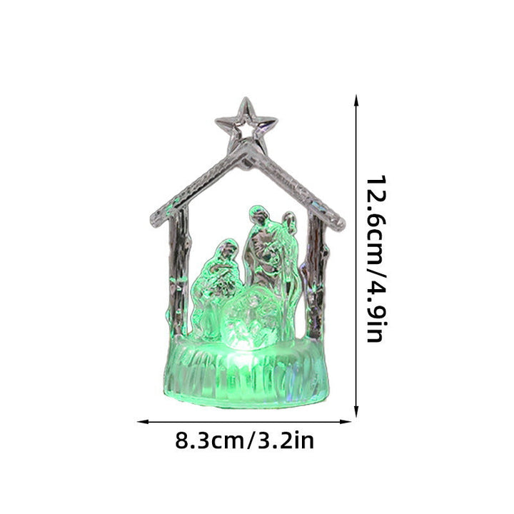 Illuminated Christmas nativity scene with LED effects