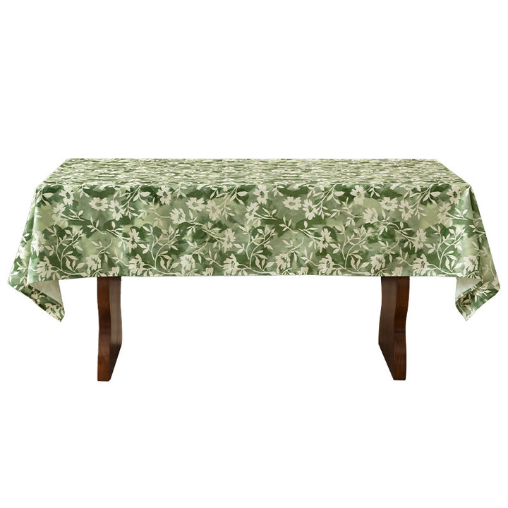 Floral Wax-Coated Tablecloth with Anti-Stain Surface and Fine Texture