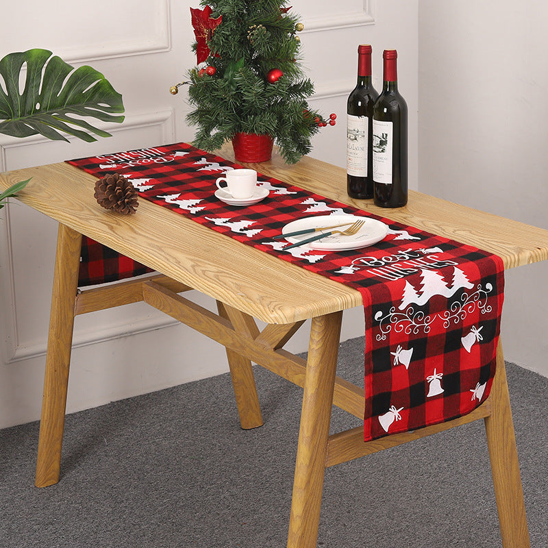 Festive table runner with Christmas motif