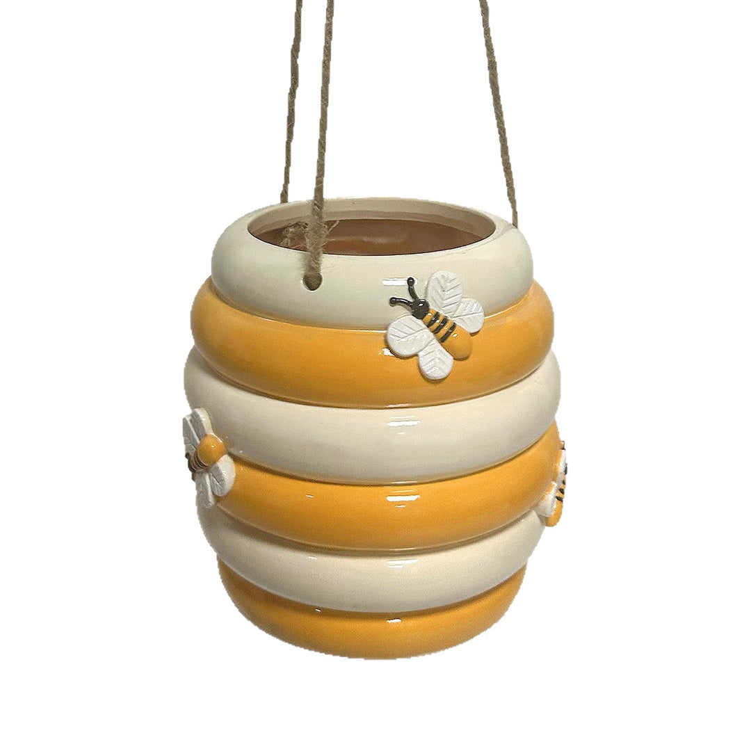 Decorative Hanging Bee-Inspired Flower Pot