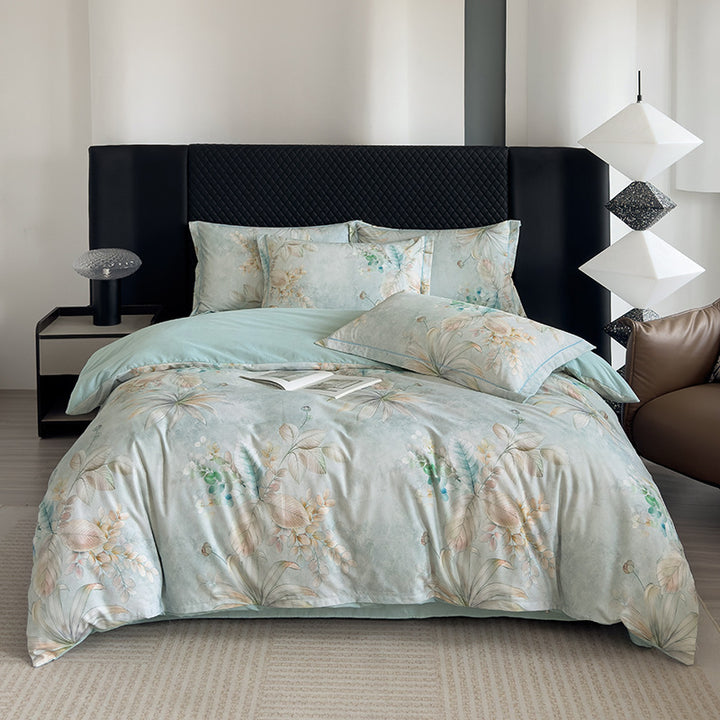 Nature-Inspired Botanical Print Duvet Cover Set