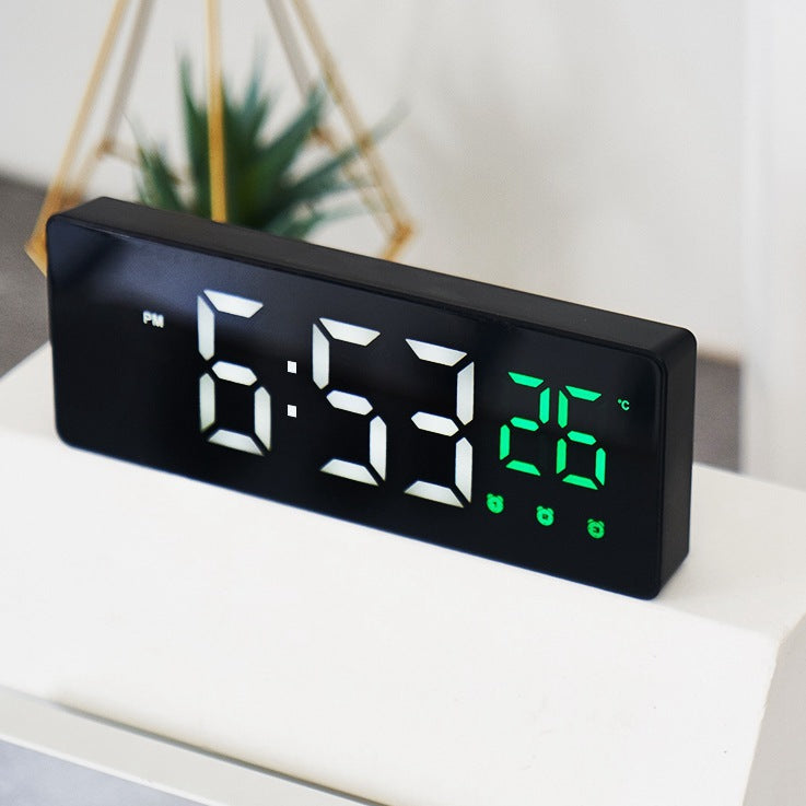 digital alarm clock with mirror