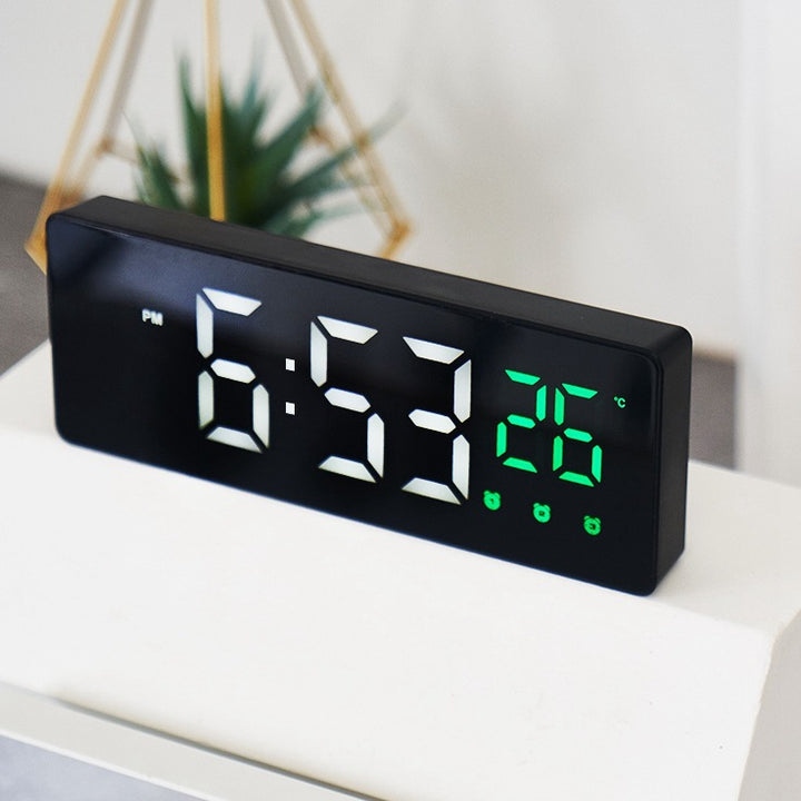 digital alarm clock with mirror
