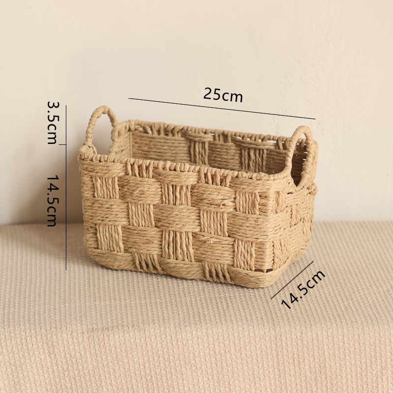 Handmade storage basket with practical handle