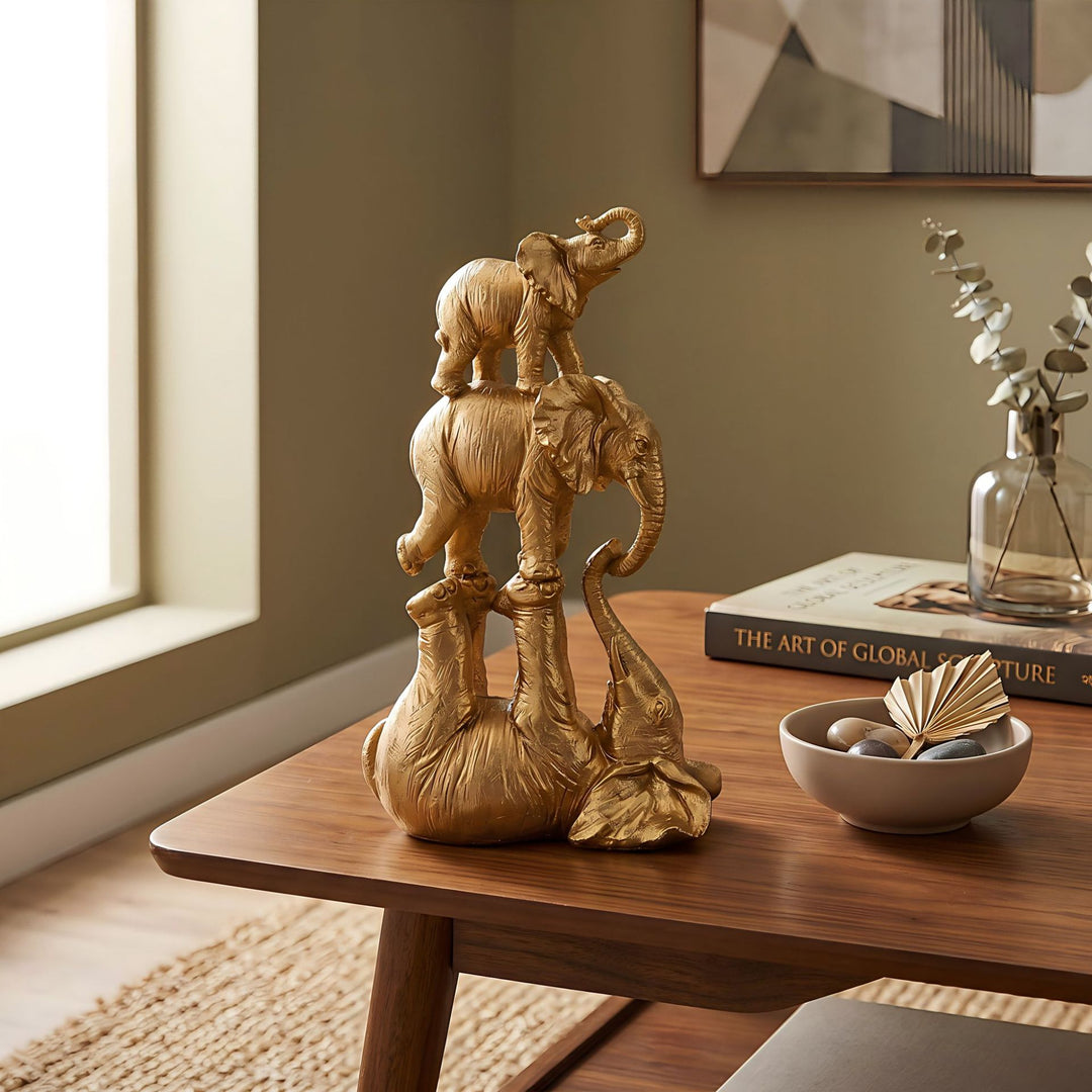 Decorative Elephant Figurine for Shelf Display