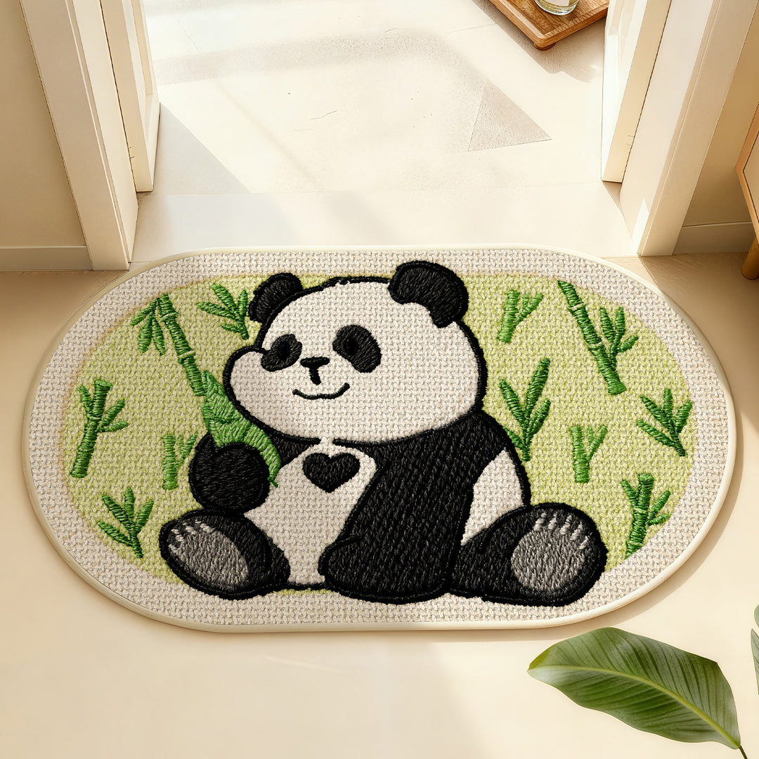 Cute Panda-Themed Indoor Decorative Mat