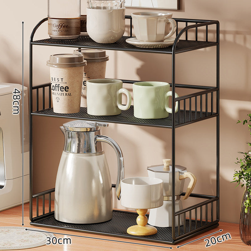 Compact Two-Tier Mesh Serving & Utility Cart with Locking Swivel Casters