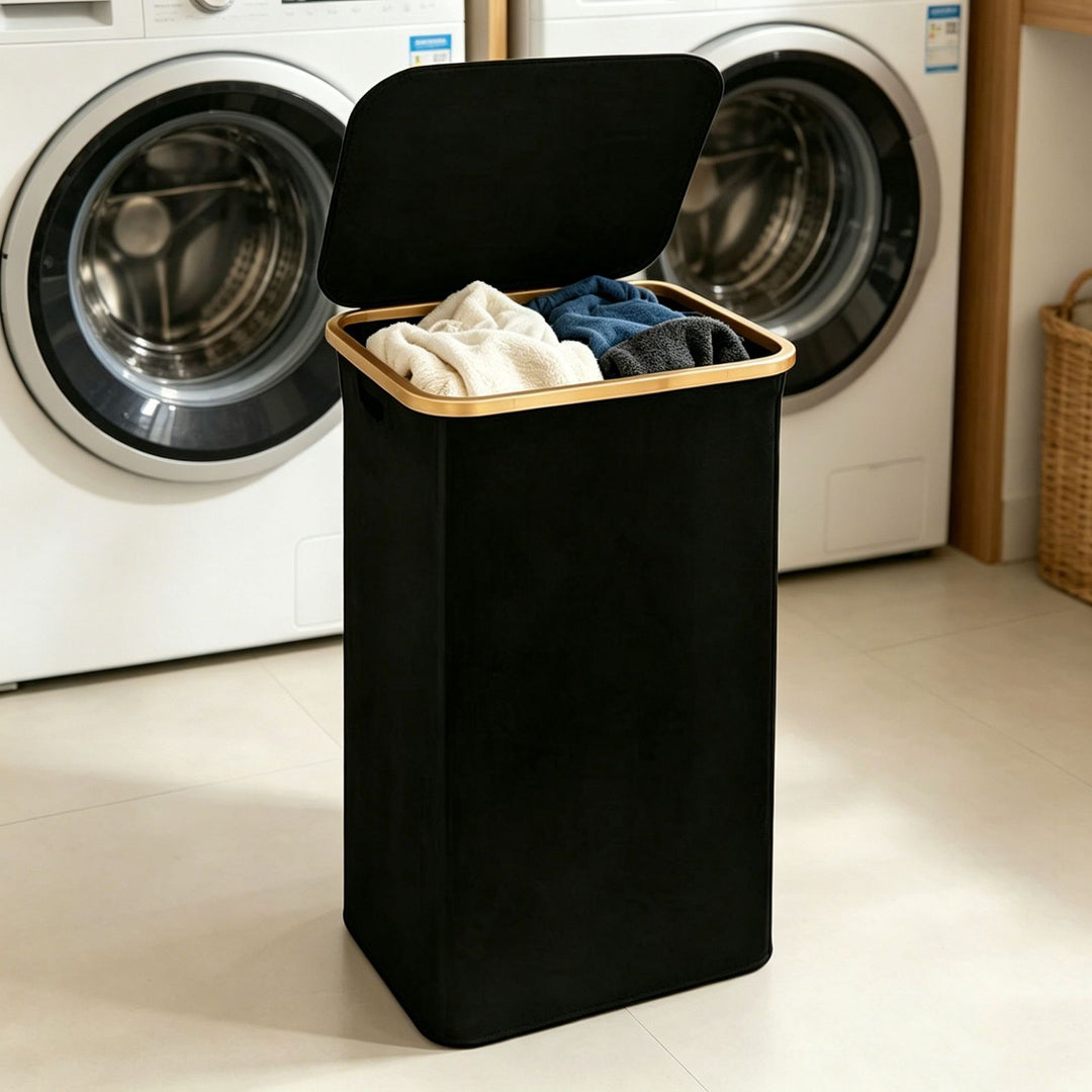 High-quality laundry basket with lid and handle