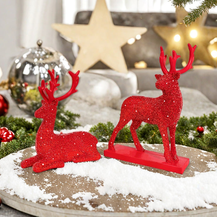 Glittering Reindeer Decorative Figure