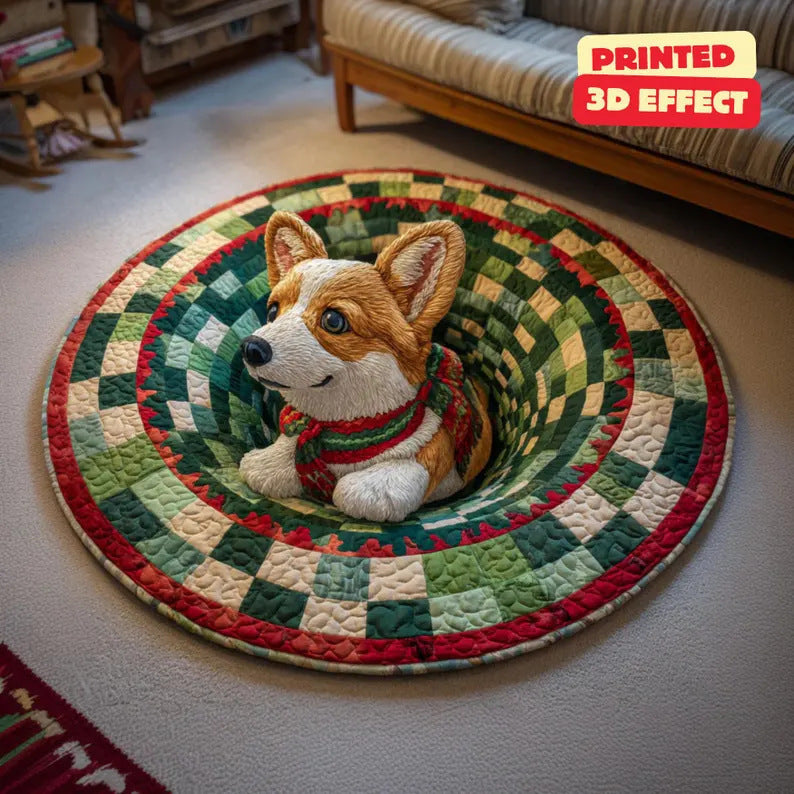 Decorative Christmas-Themed Round Area Rug for Home