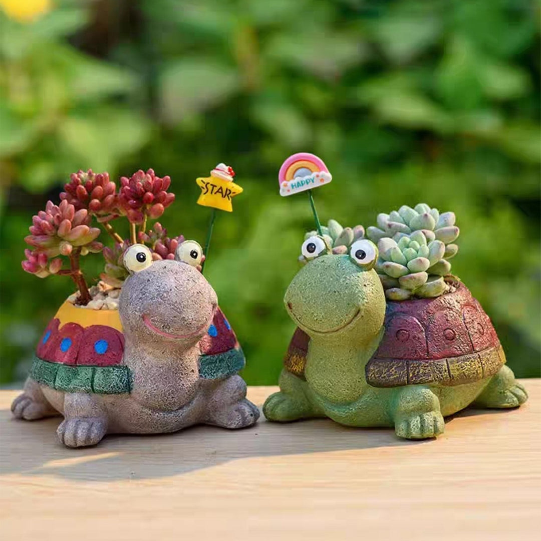 Turtle-Shaped Planter