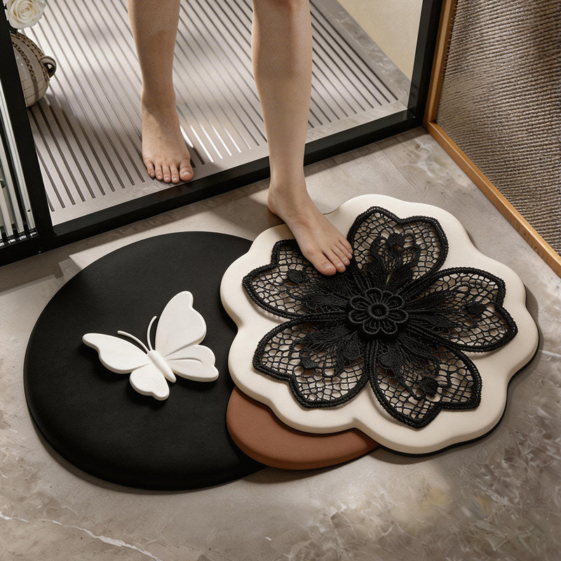 Floral Lace Decor Bath Mat