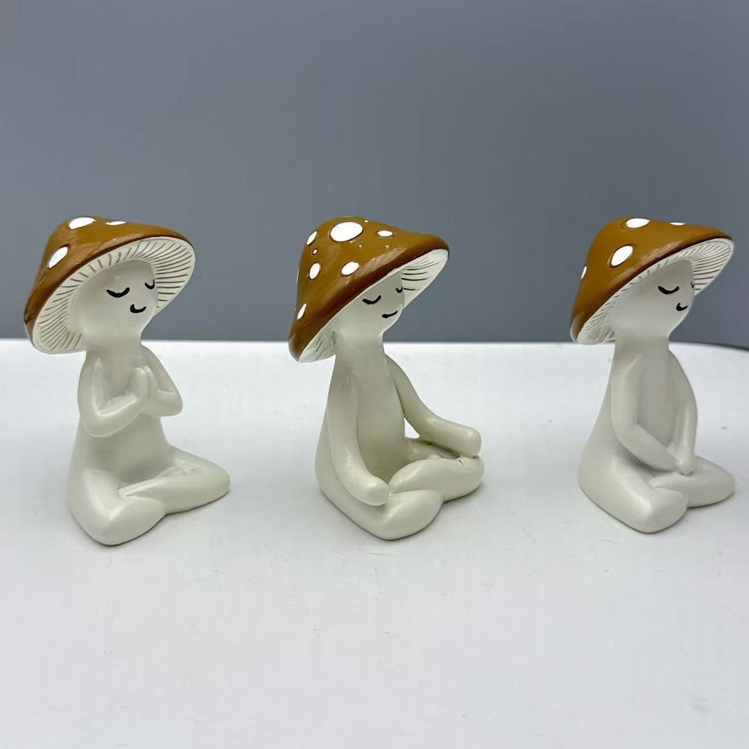 Meditating Mushroom Decoration Figure