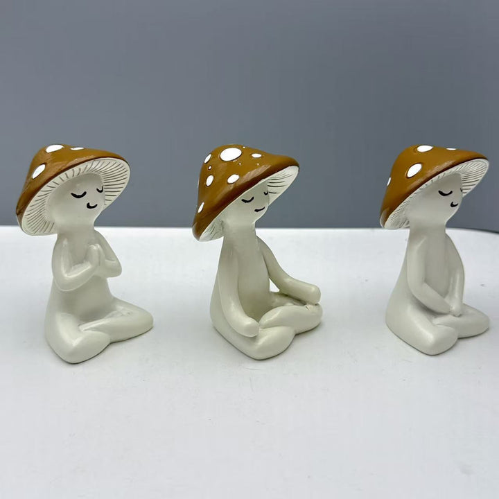 Meditating Mushroom Decoration Figure