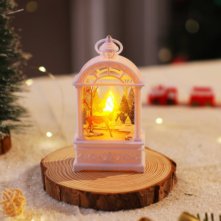 Decorative Christmas lantern with nostalgic Santa motif