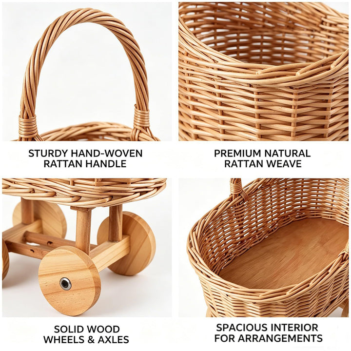 Playful Flower Basket On Wheels